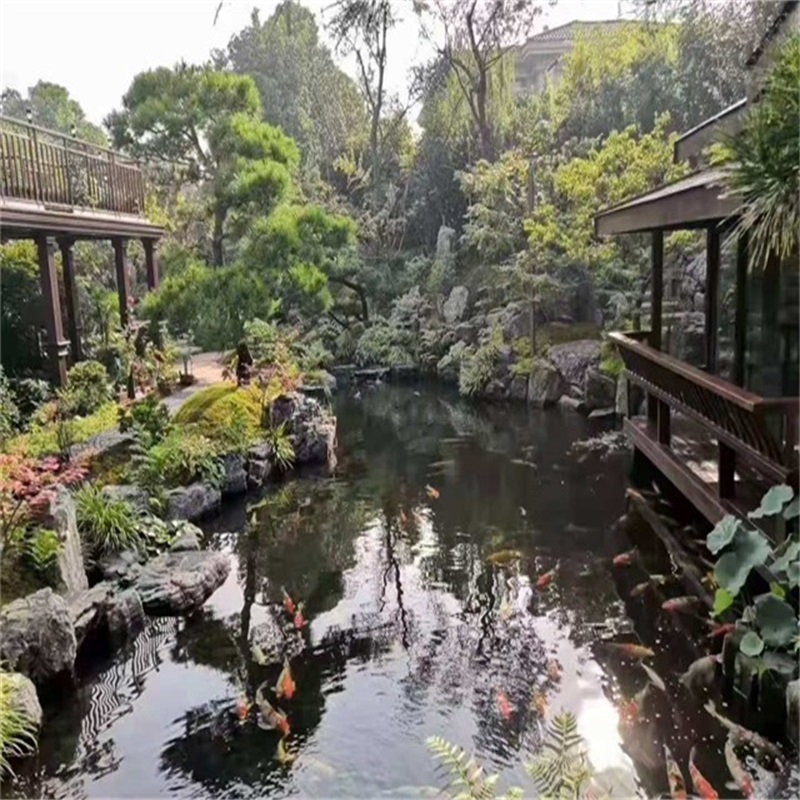 汉阴庭院小型鱼池假山图片